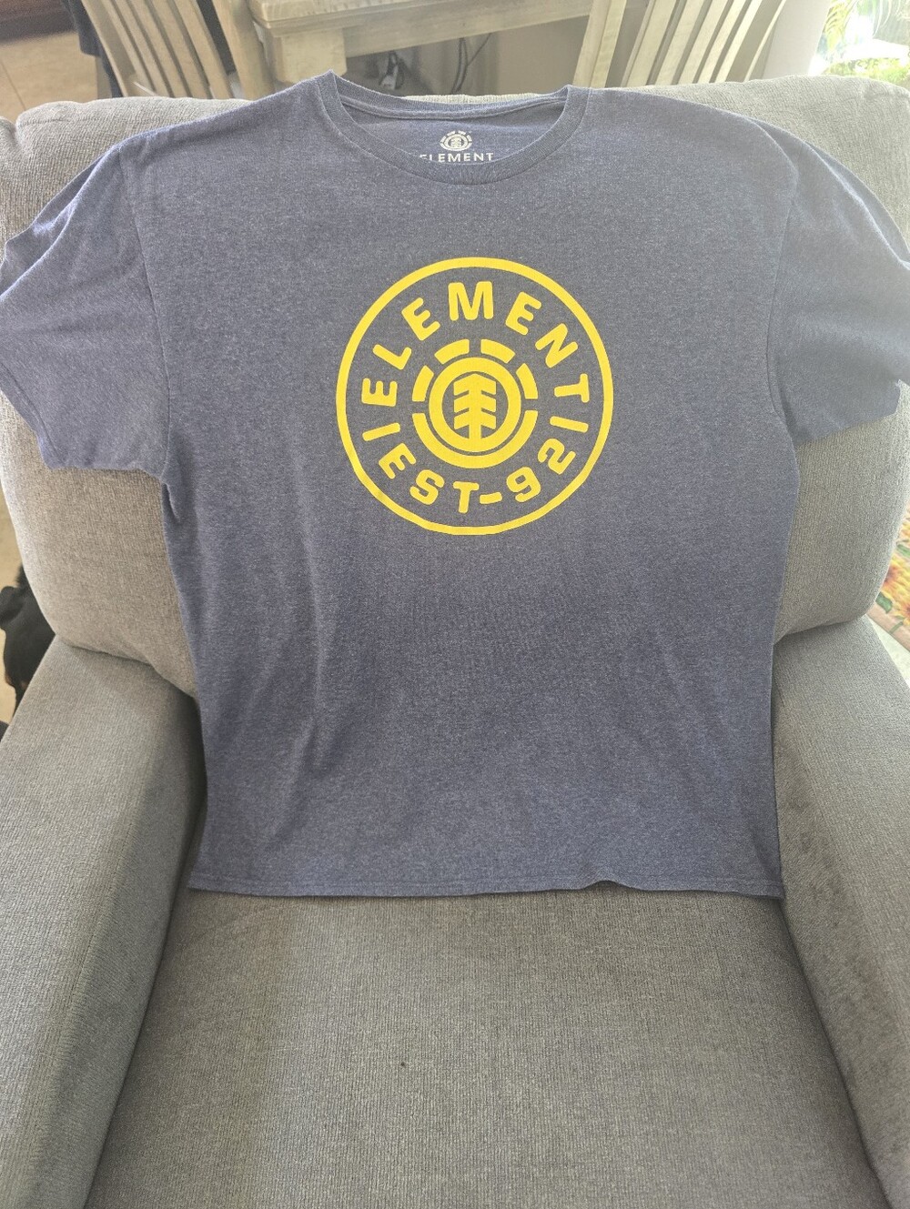 Element Mens Navy Blue Tee with Yellow Logo